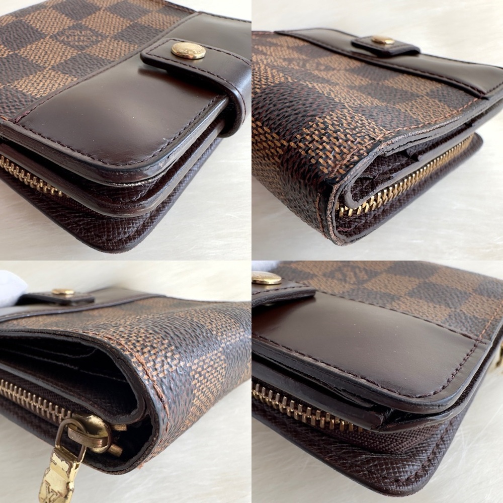 ✨Authentic LOUIS VUITTON Damier Ebene Compact Zip Bifold Wallet Brown - Picture 16 of 16